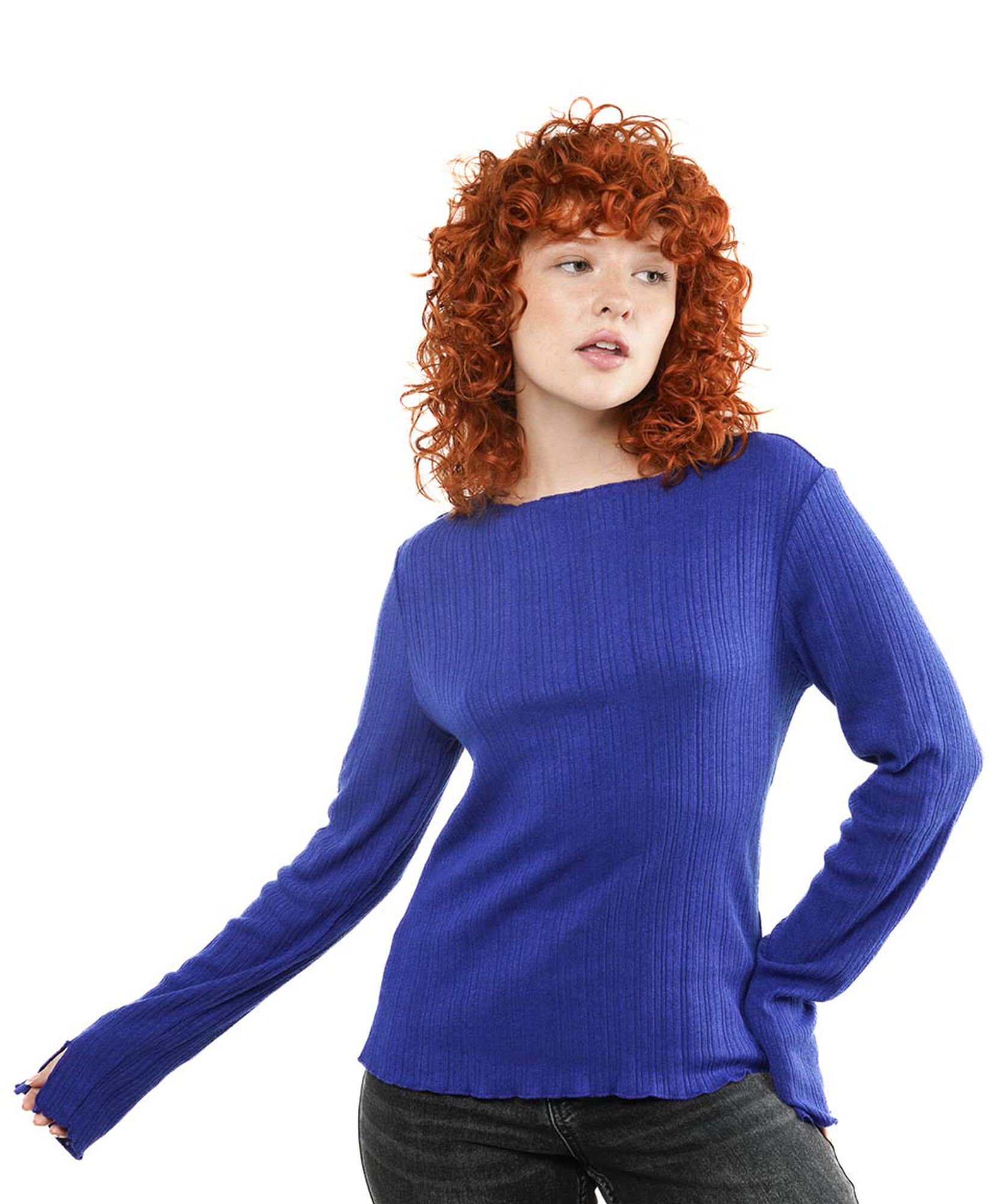 Polera mujer jacquard manga abierta Polera mujer jacquard manga abierta