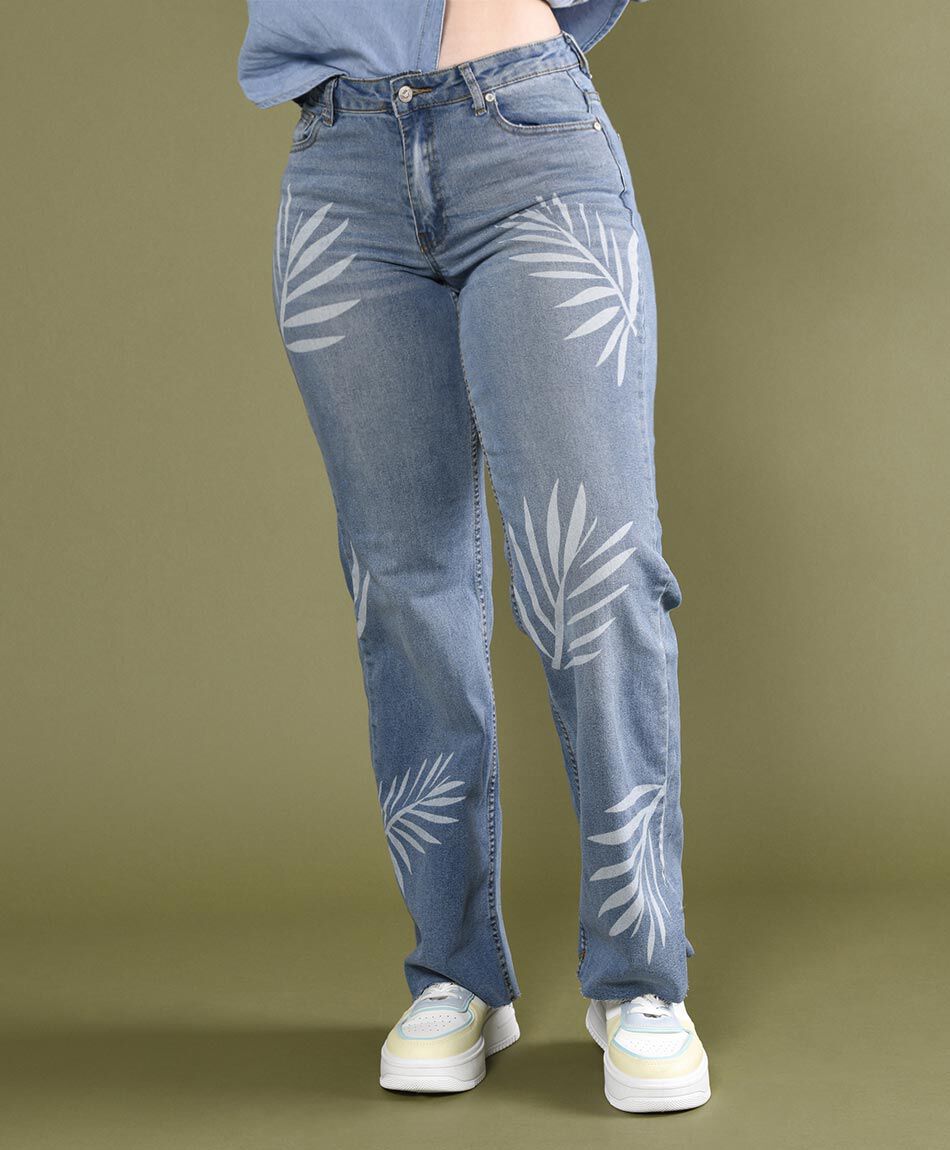 Jeans ancho estampado