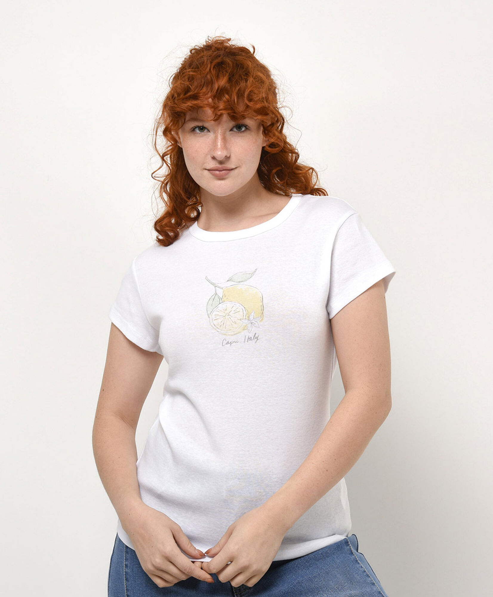 Polera mujer estampado limón Polera mujer estampado limón