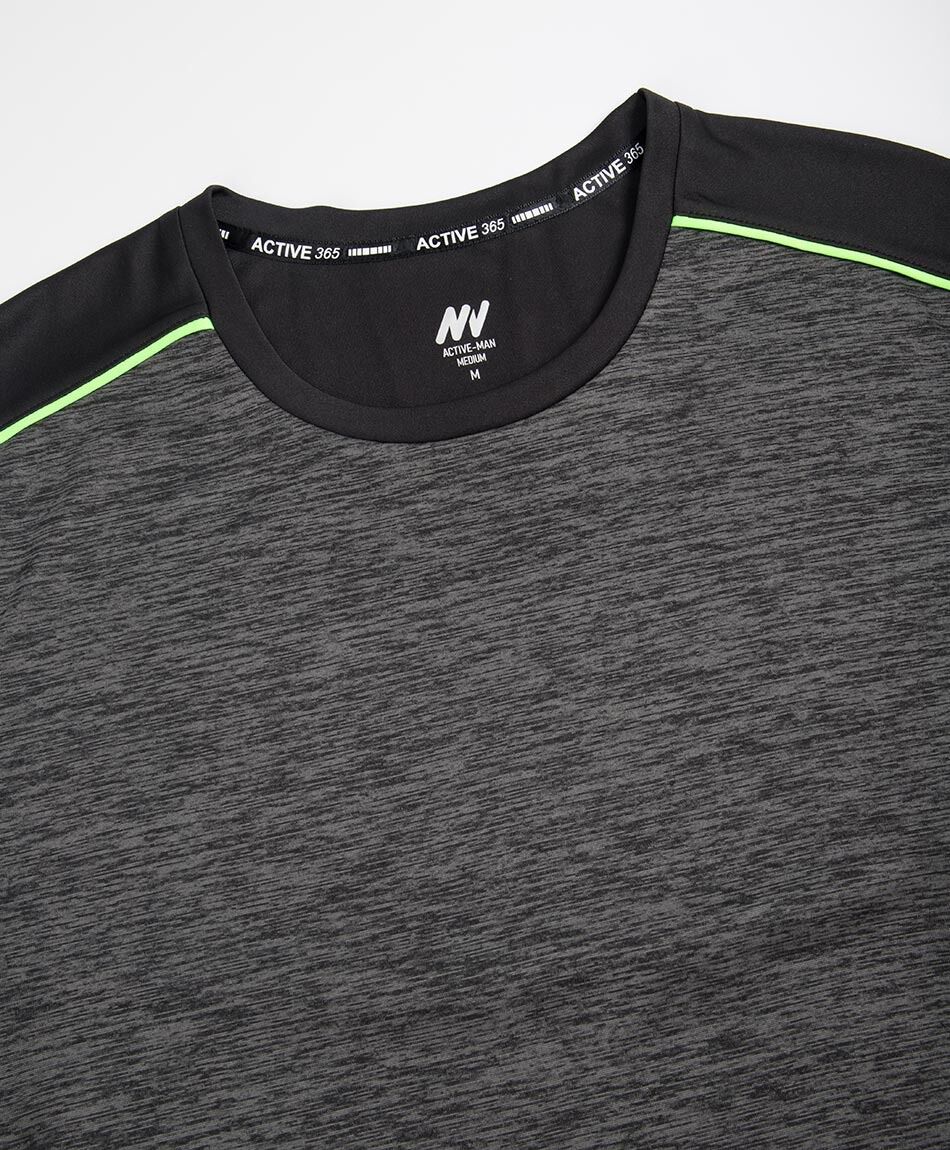 Polera deportiva hombre melange gris