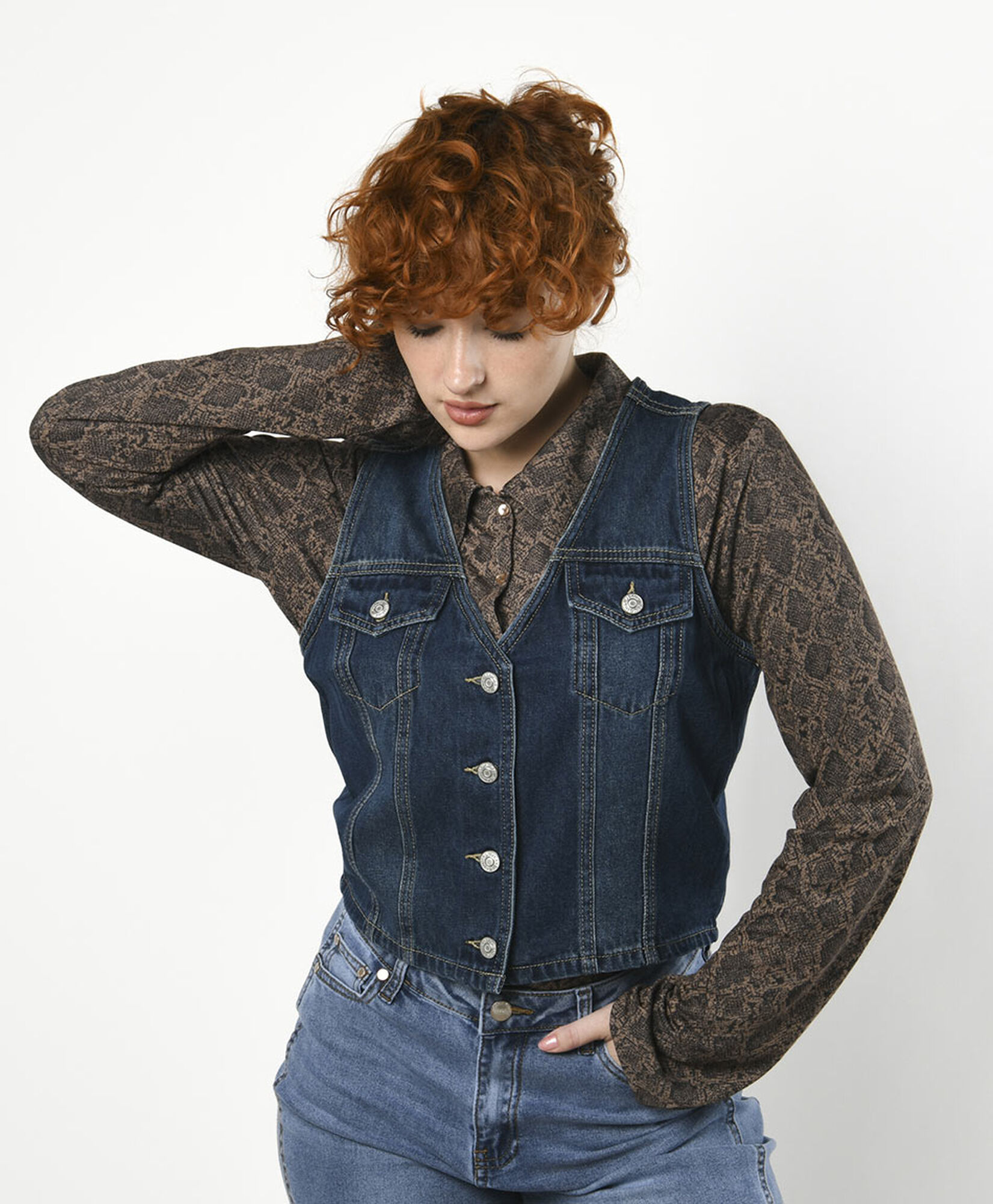 Vest mujer denim bolsillos Vest mujer denim bolsillos
