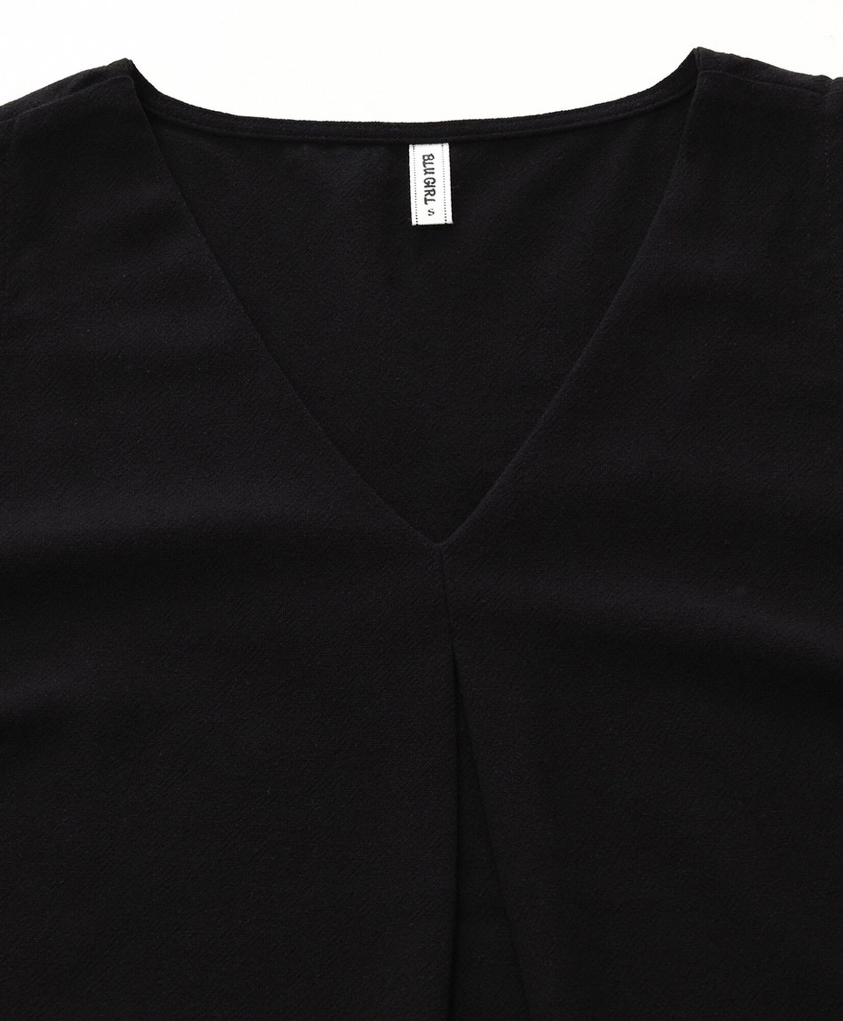 Blusa mujer pliegue negro sin mangas Blusa mujer pliegue negro sin mangas