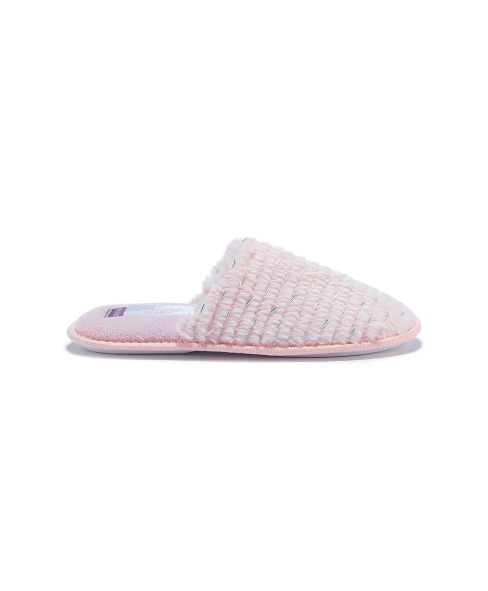 Pantuflas mujer dise&ntilde;o lineal pink