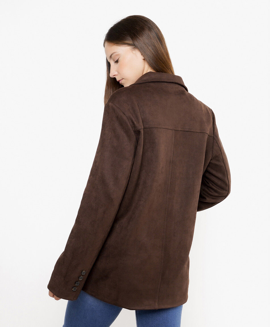 Blazer mujer suede brown