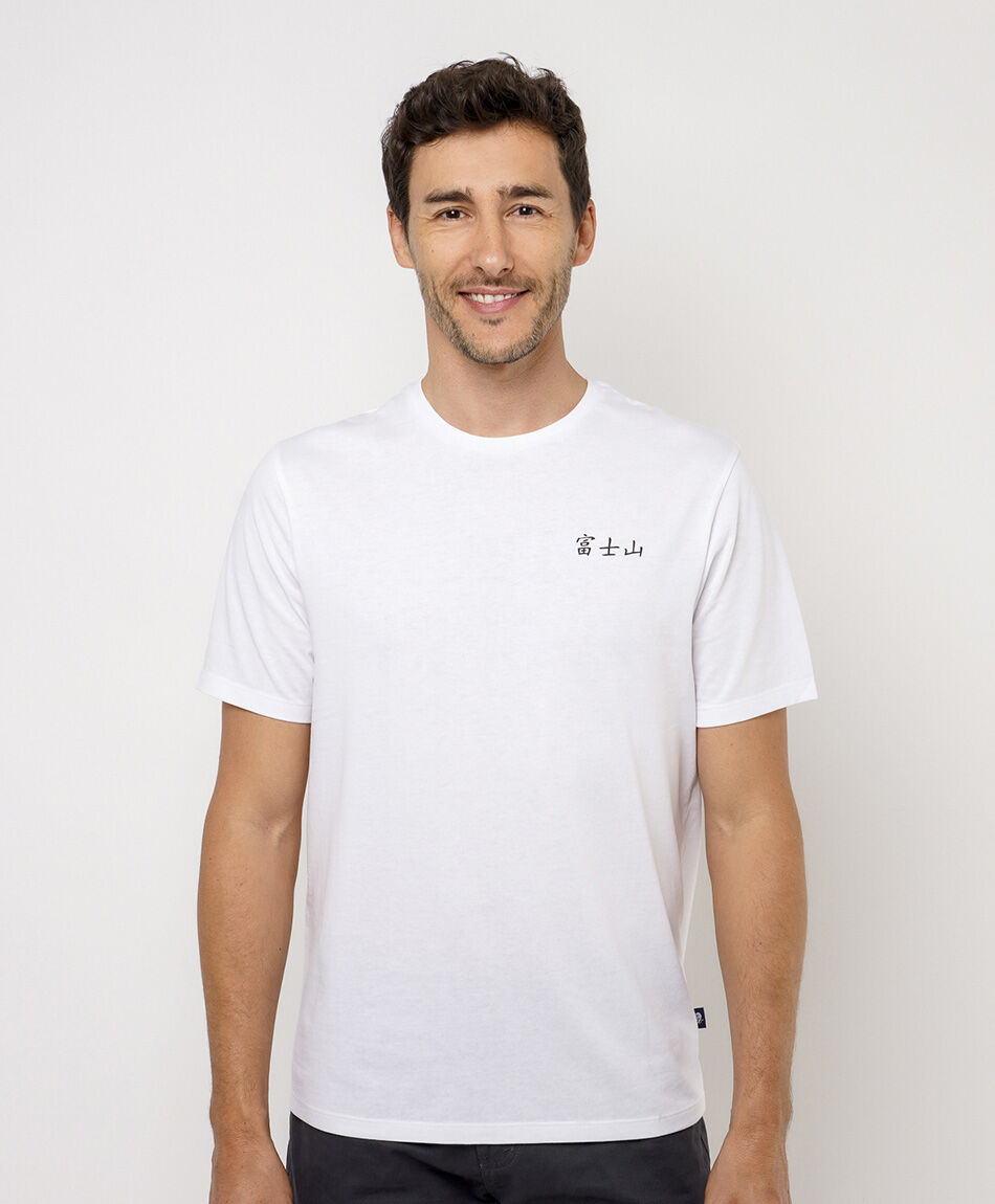 Polera hombre doble estampado ola