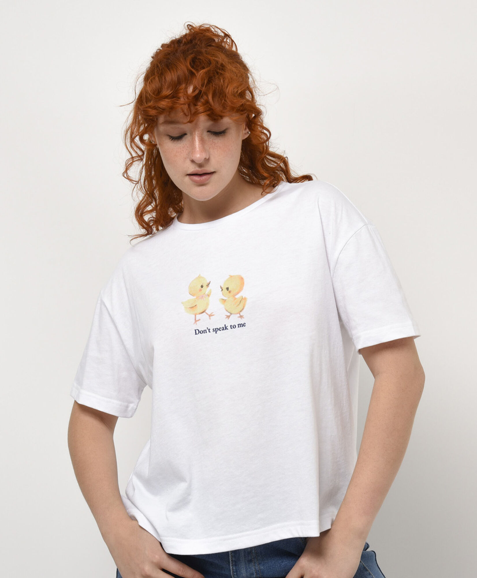 Polera mujer estampada patitos Polera mujer estampada patitos