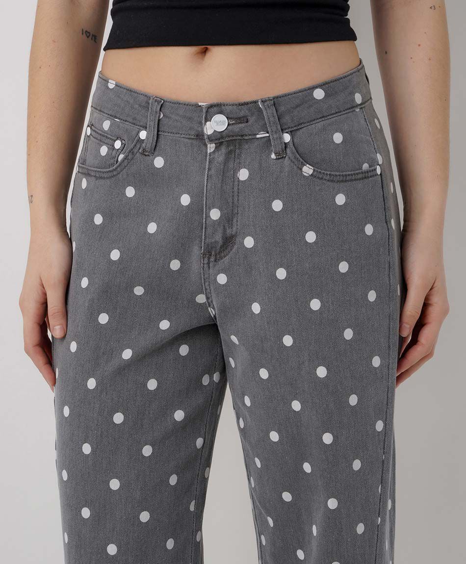 Jeans mujer straight puntos