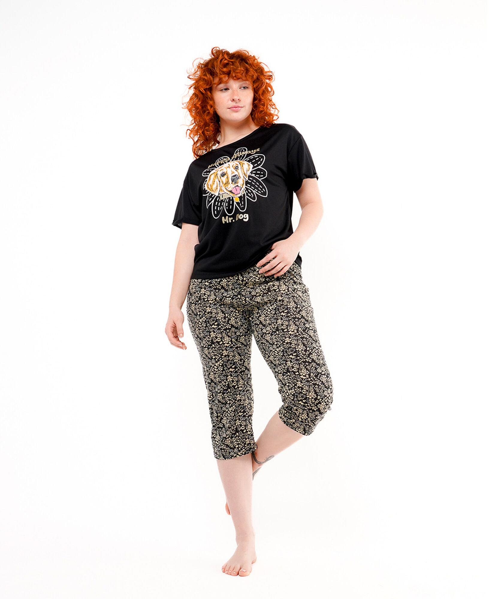 Pijama mujer capri golden flor Pijama mujer capri golden flor