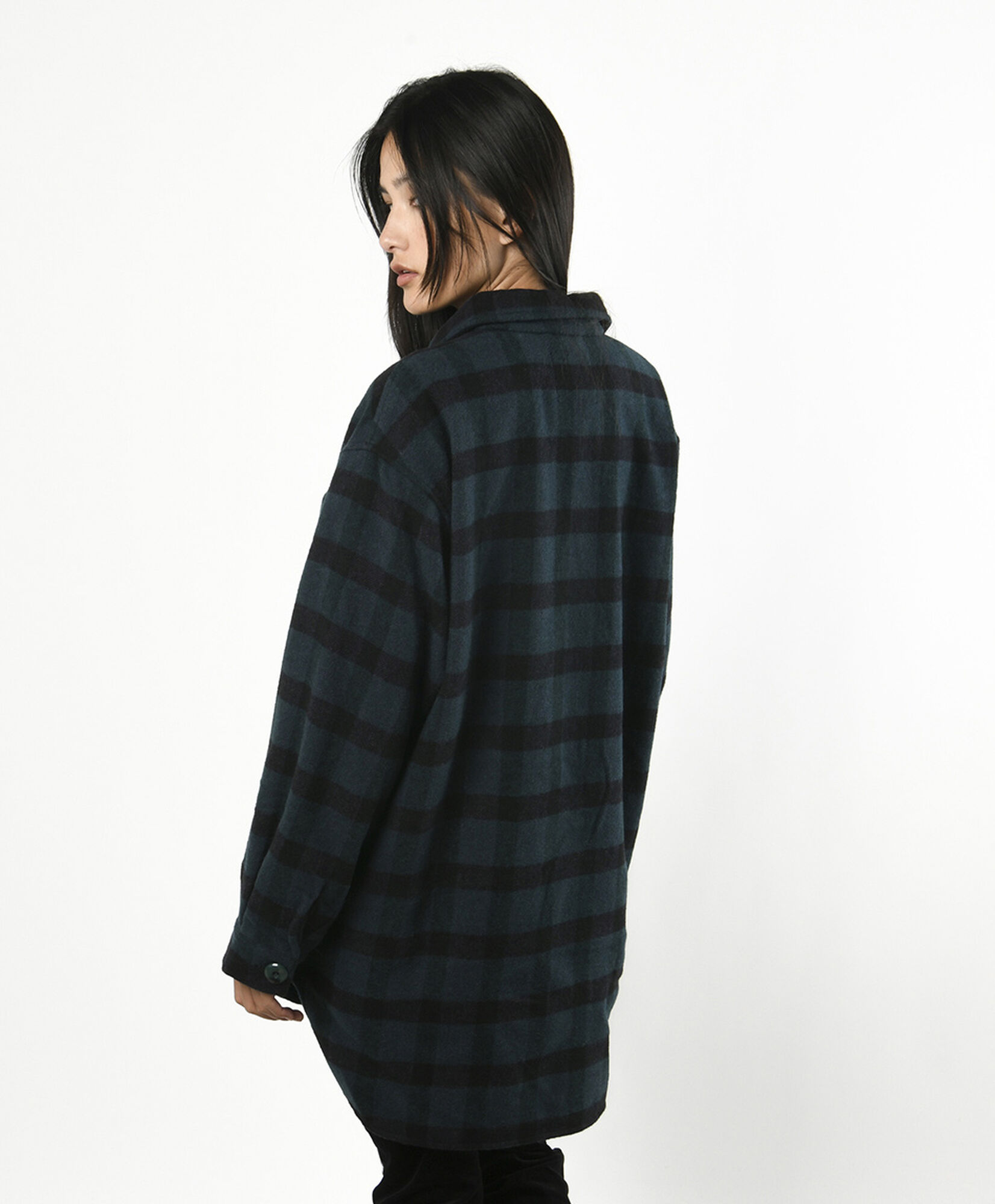 Chaqueta mujer escocesa larga Chaqueta mujer escocesa larga