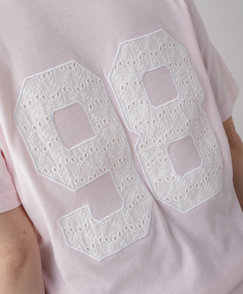 Polera mujer pink broderie