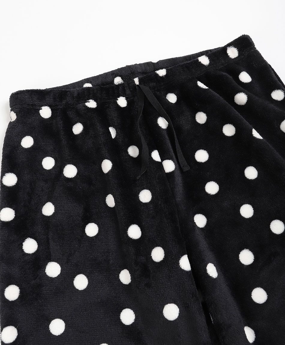 Pijama mujer coral lunares blancos