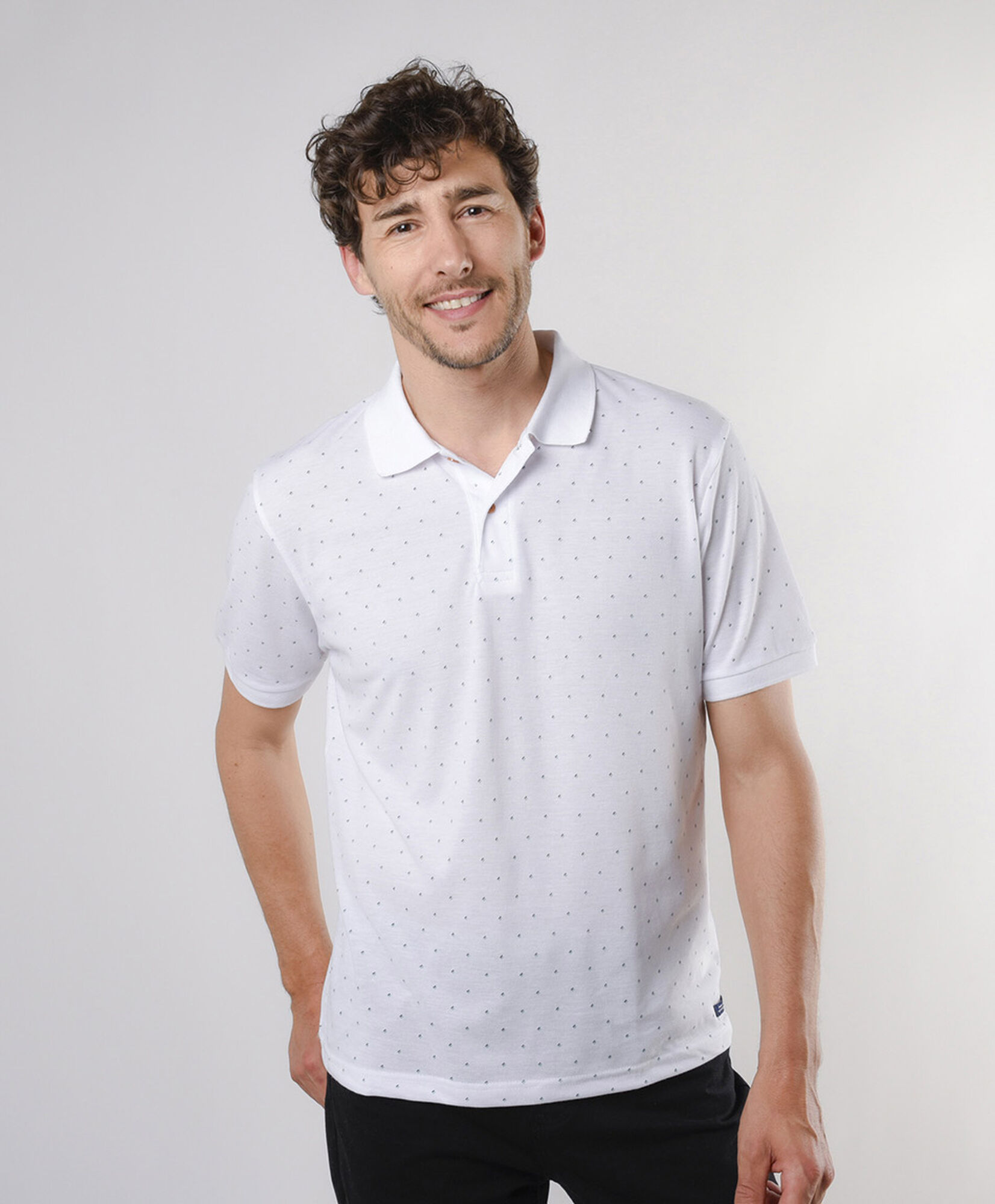 Polera hombre mini línea cuello piqué Polera hombre mini línea cuello piqué
