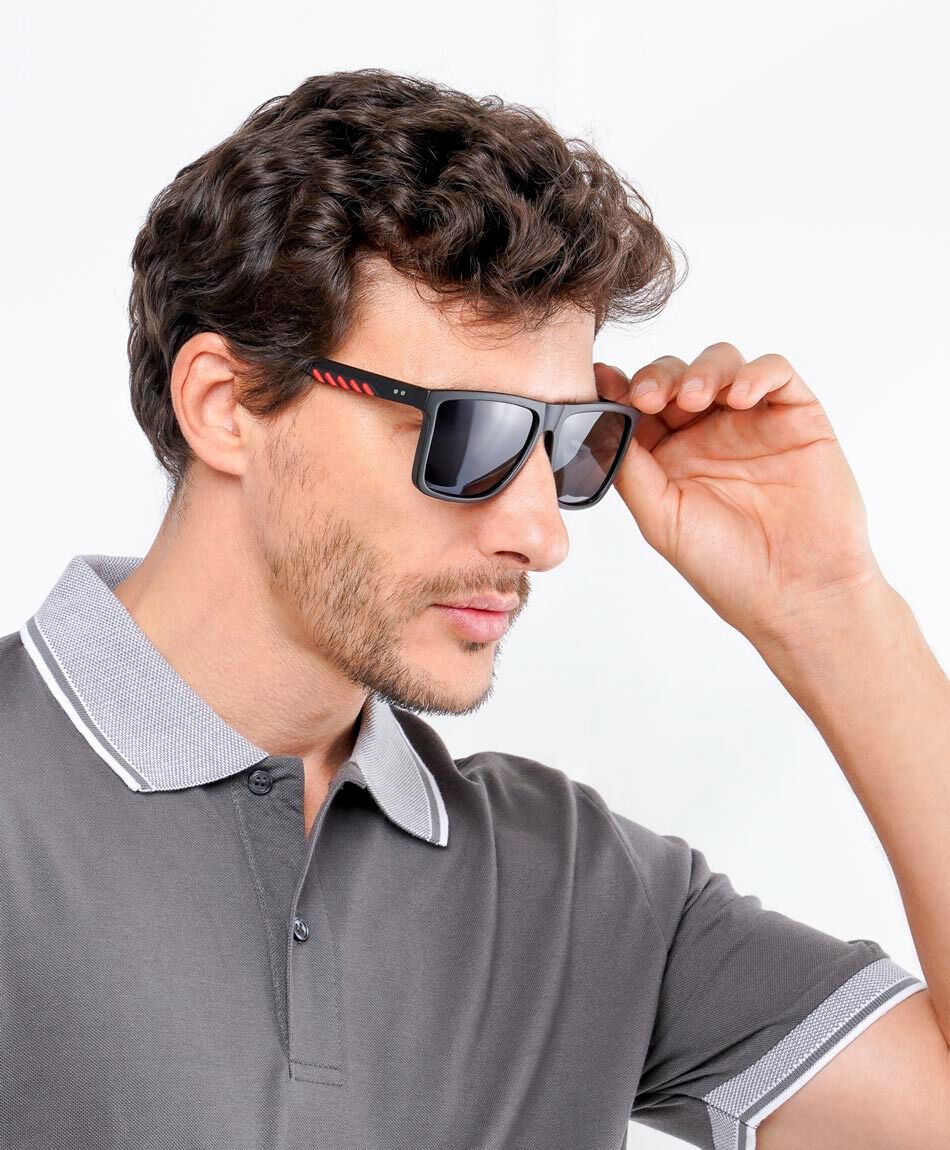 Lente hombre detalles rojos