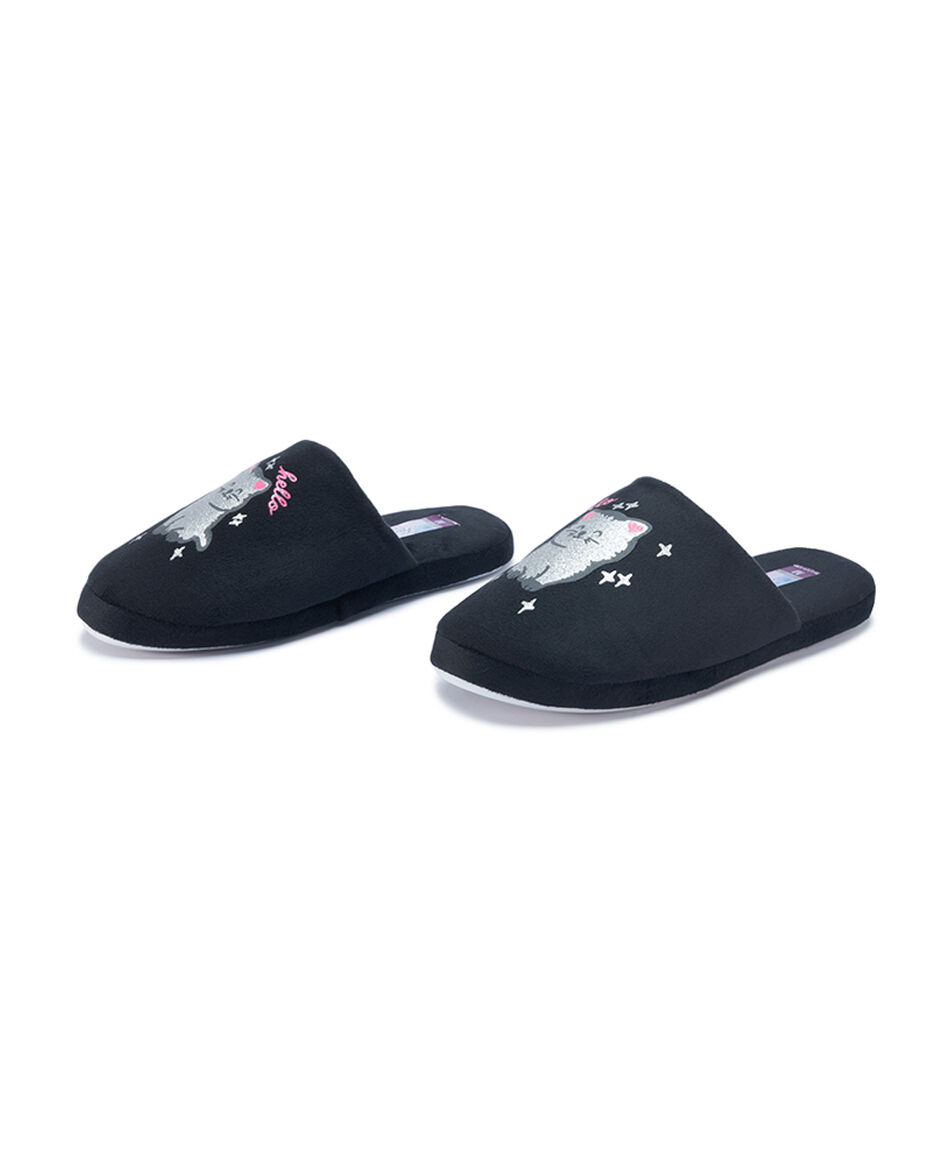 Pantufla mujer gatos brillos