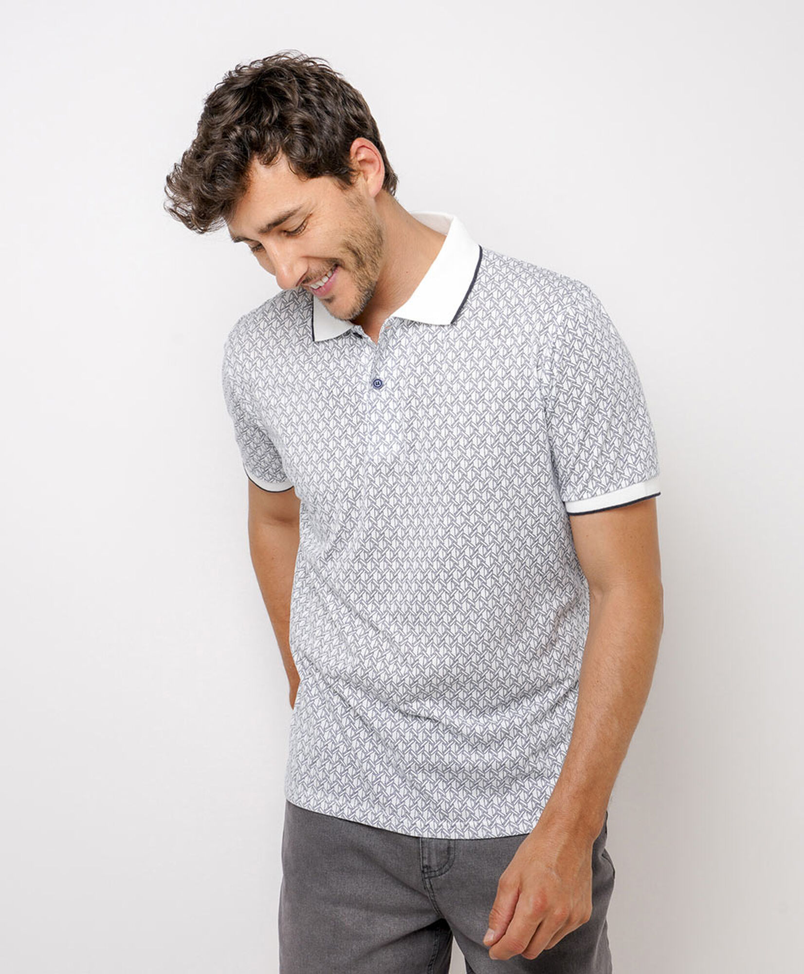Polera hombre polo bordes mangas Polera hombre polo bordes mangas