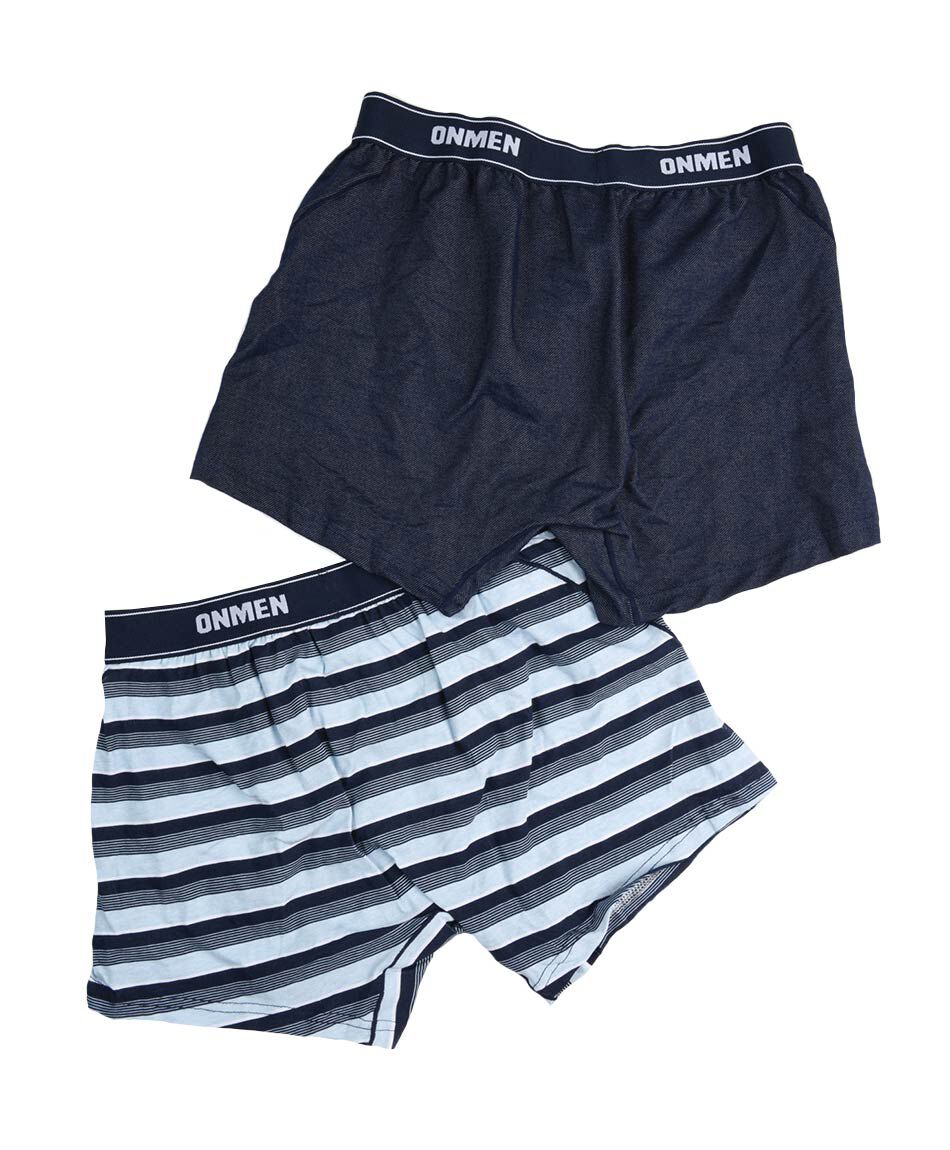 Pack 2 boxer hombre liso y l&iacute;neas