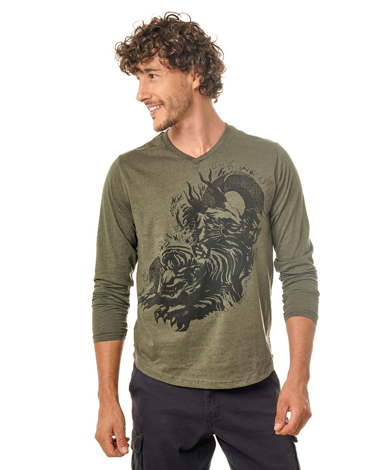 Polera manga larga estampada Polera manga larga estampada