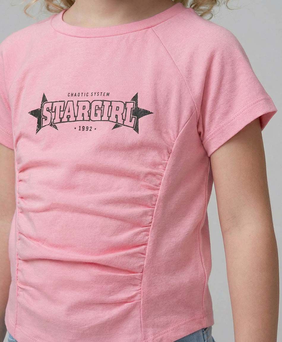 Remera ni&ntilde;a rosada stargirl