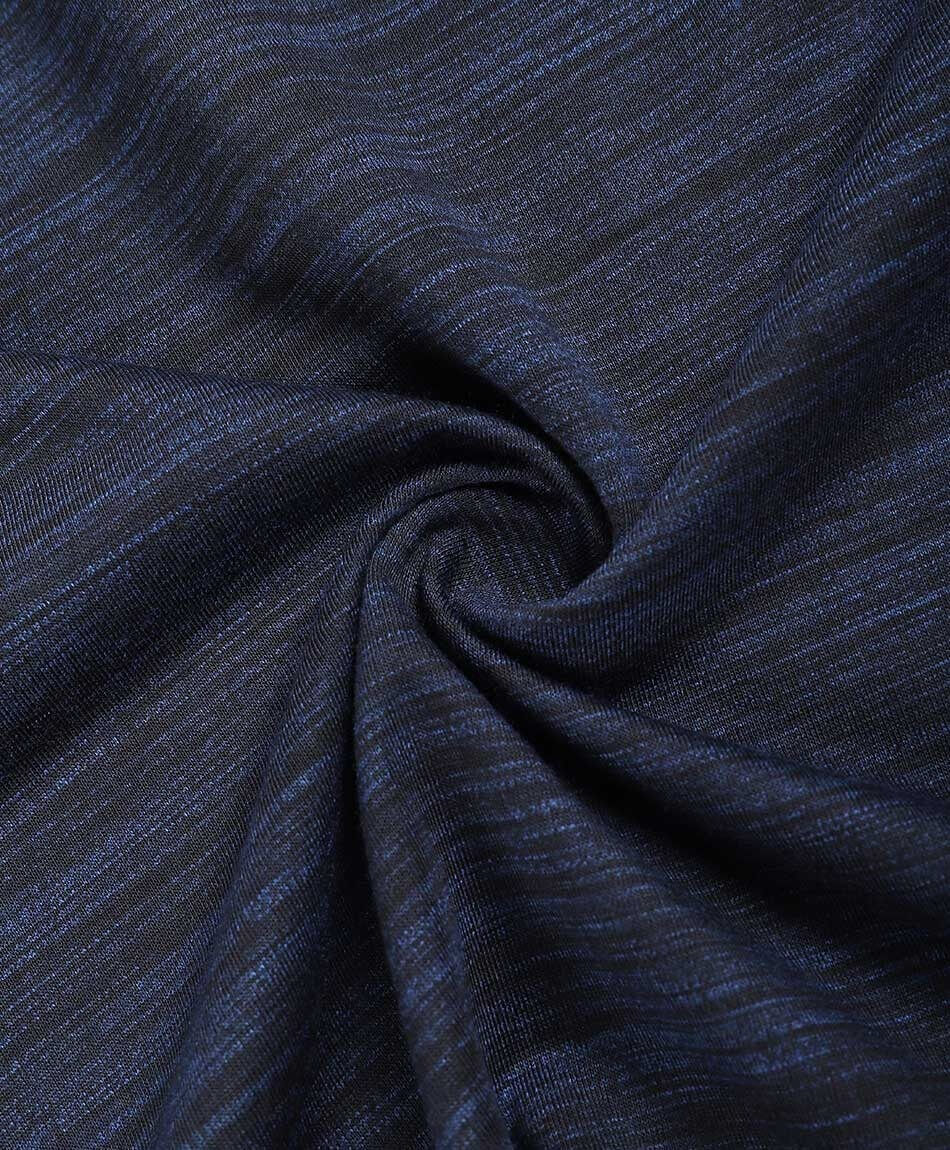 Polera hombre jaspeada botones azul
