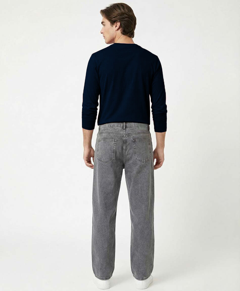 Jeans hombre gris baggy