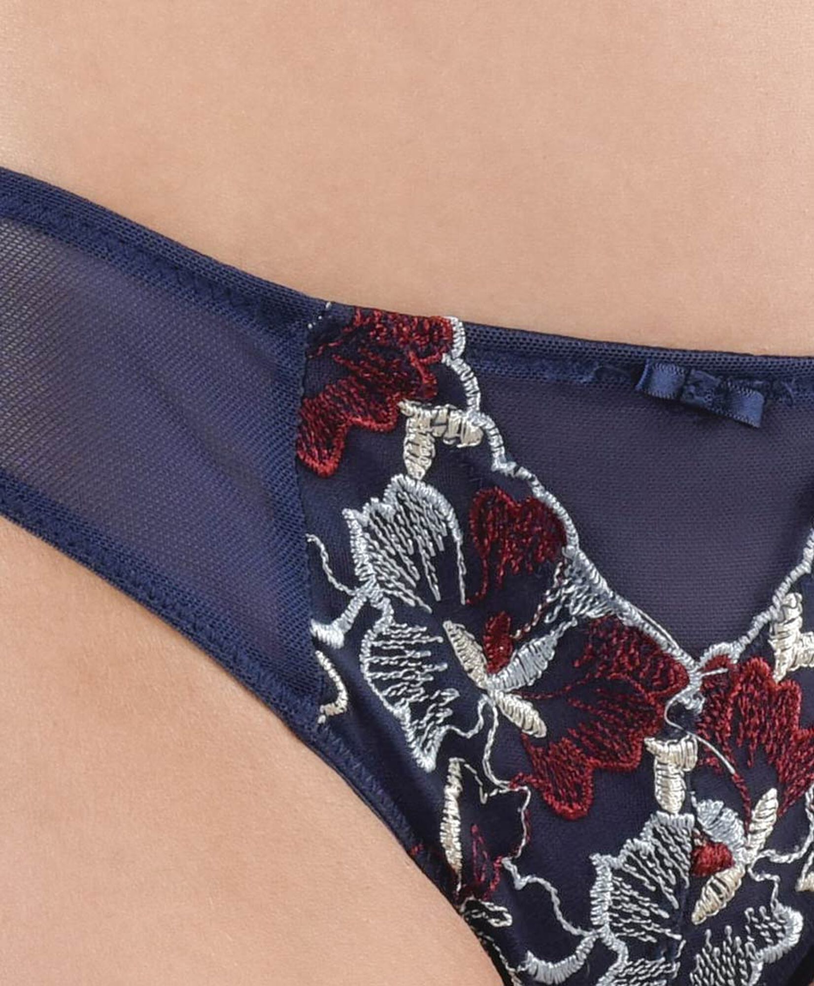 Bikini mujer flores bordadas azul Bikini mujer flores bordadas azul