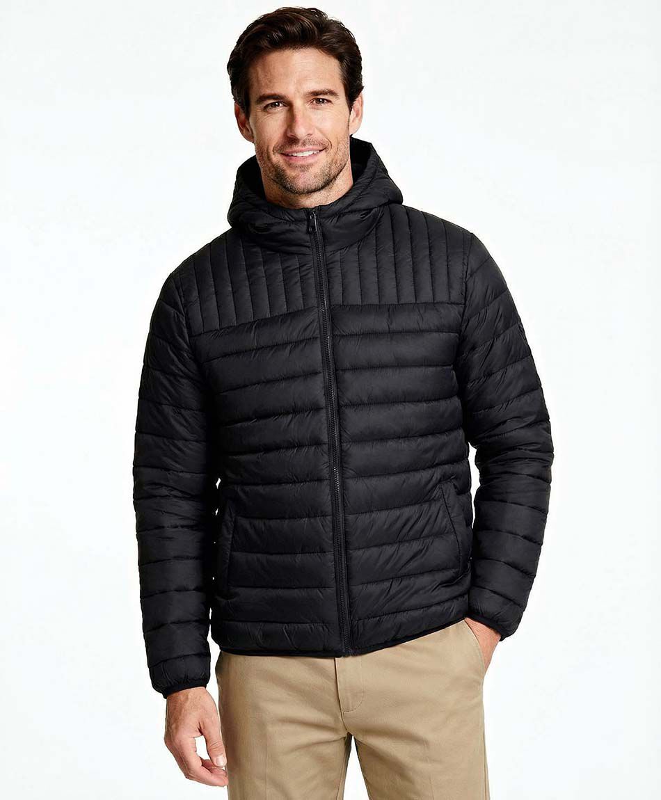 Parka hombre negra con gorro