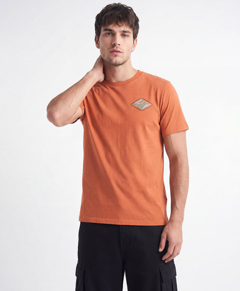 Polera hombre doble estampado california