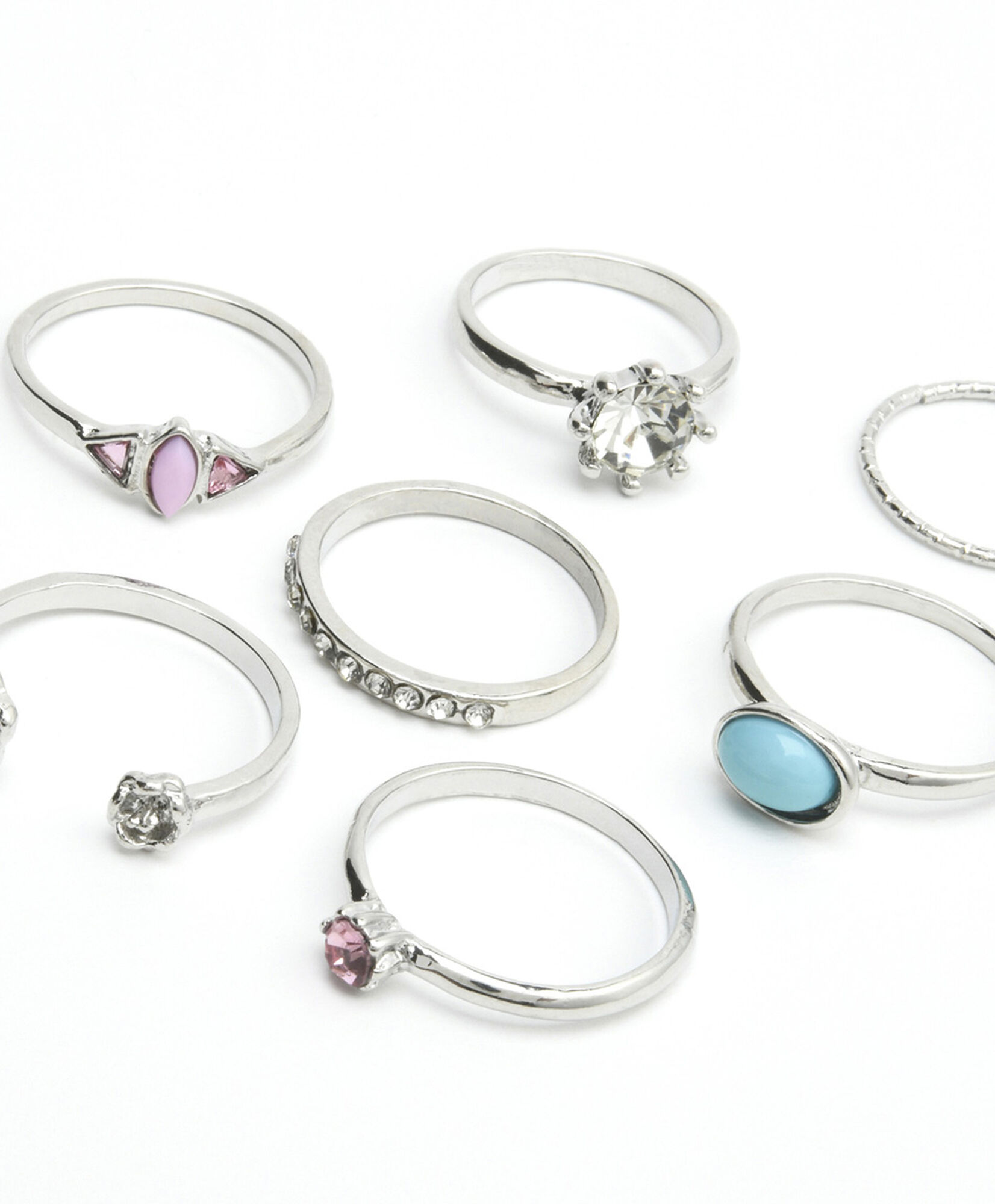 Set 7 anillos mujer piedras Set 7 anillos mujer piedras