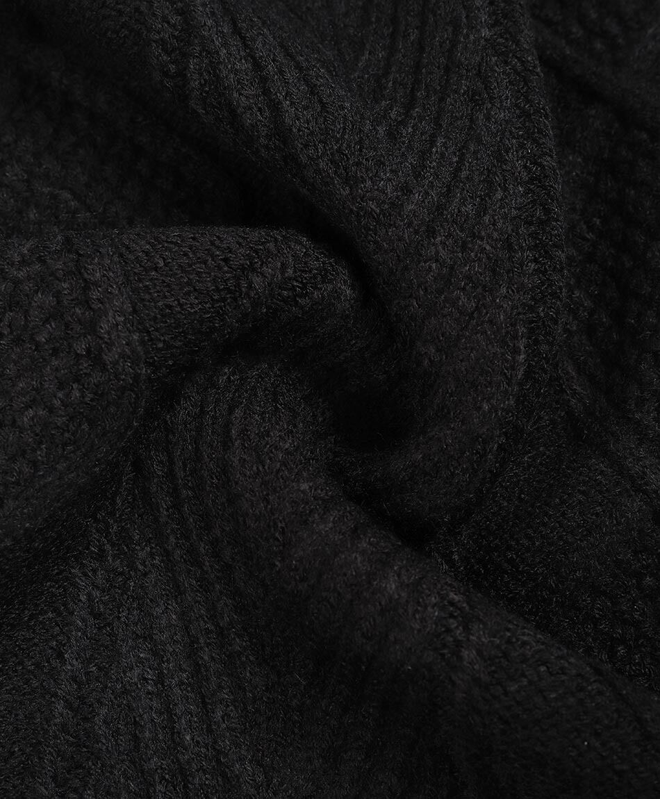 Sweater hombre cuello redondo trenzado negro