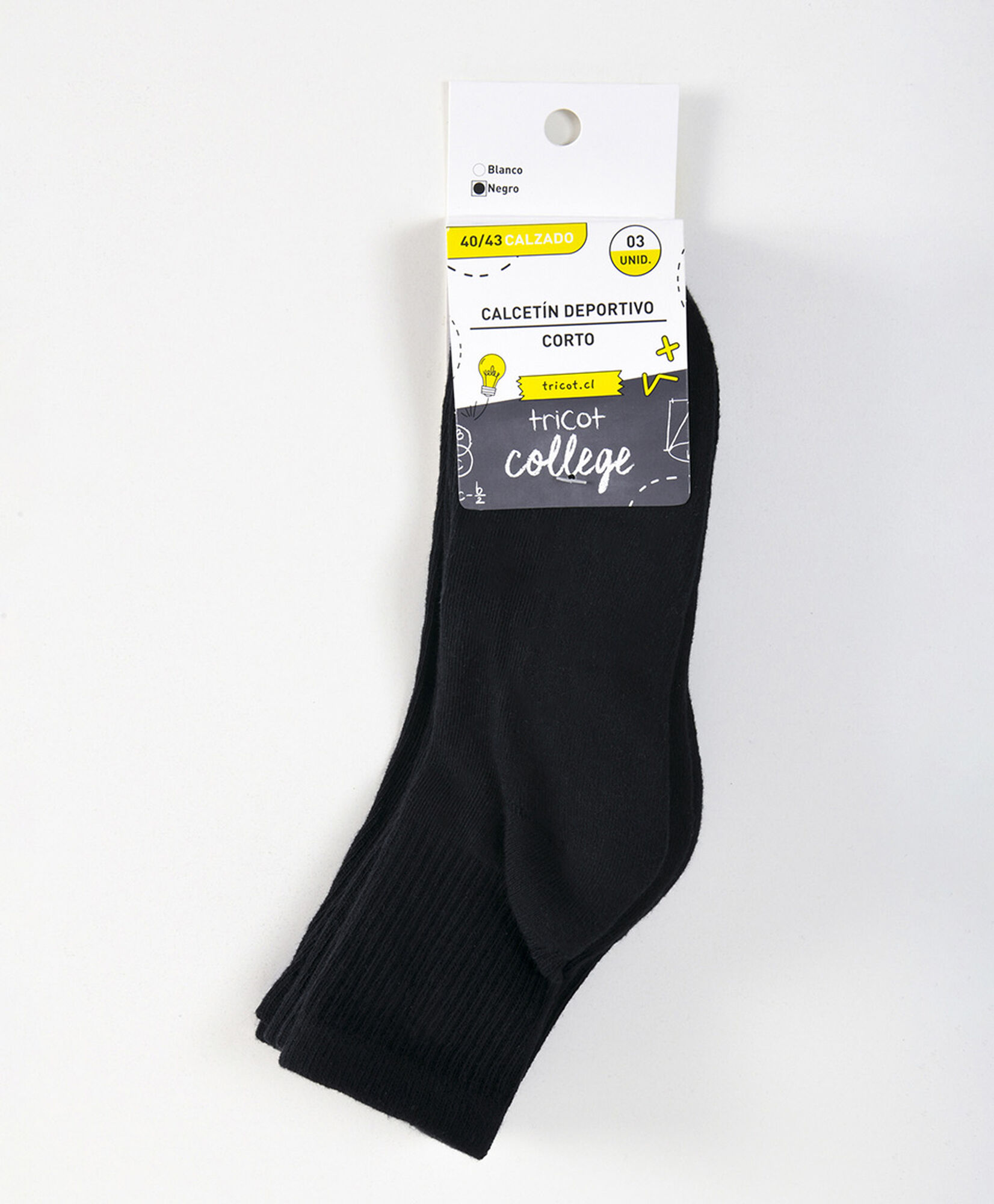 Pack 3 calcetines escolares sport negro Pack 3 calcetines escolares sport negro