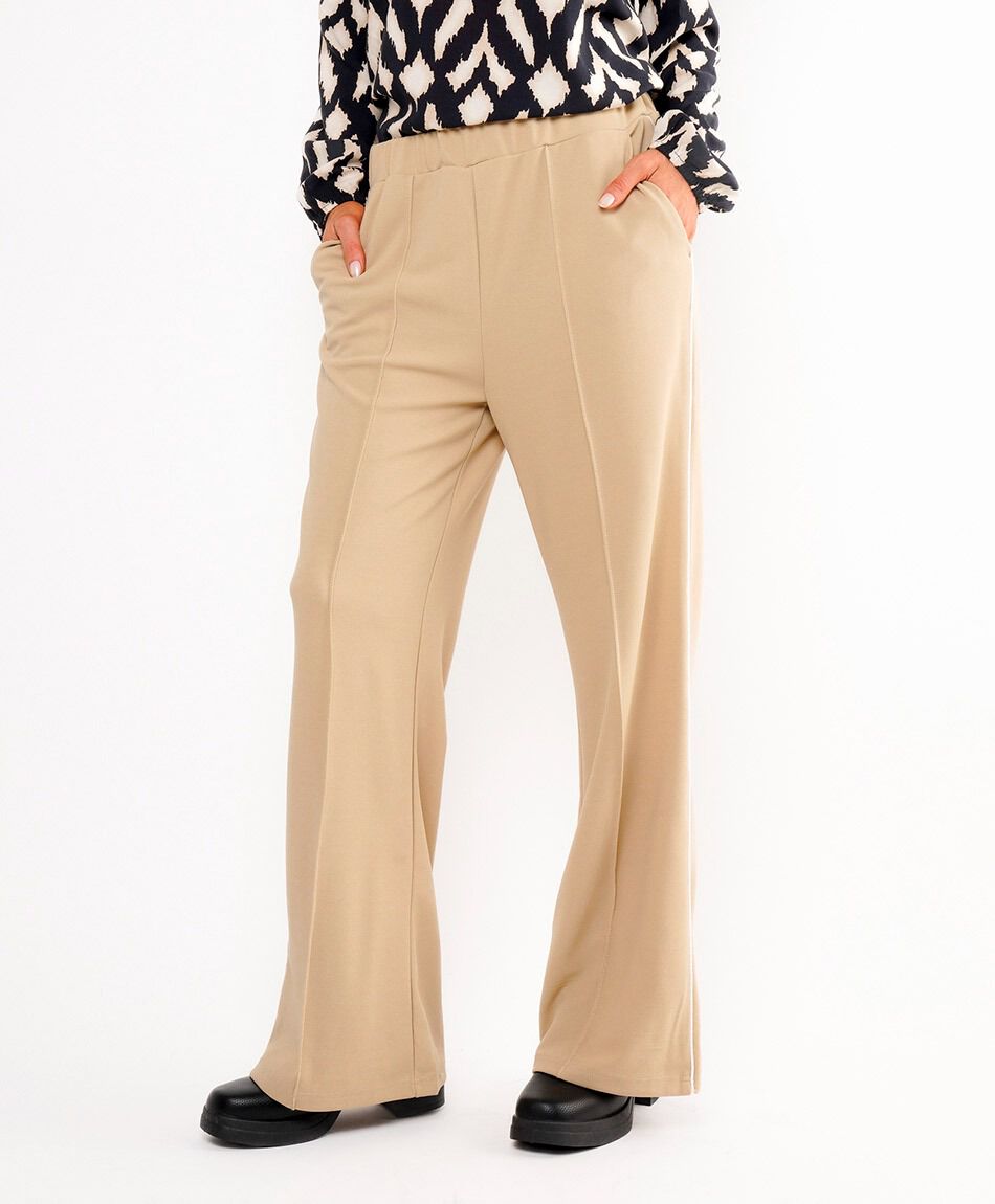 Pantal&oacute;n mujer anchos beige