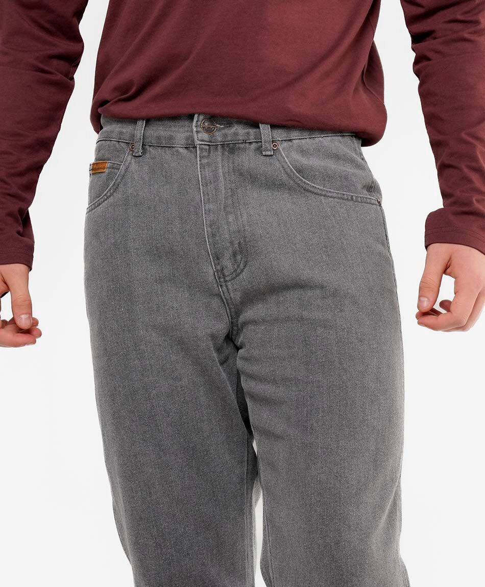 Jeans hombre gris recto