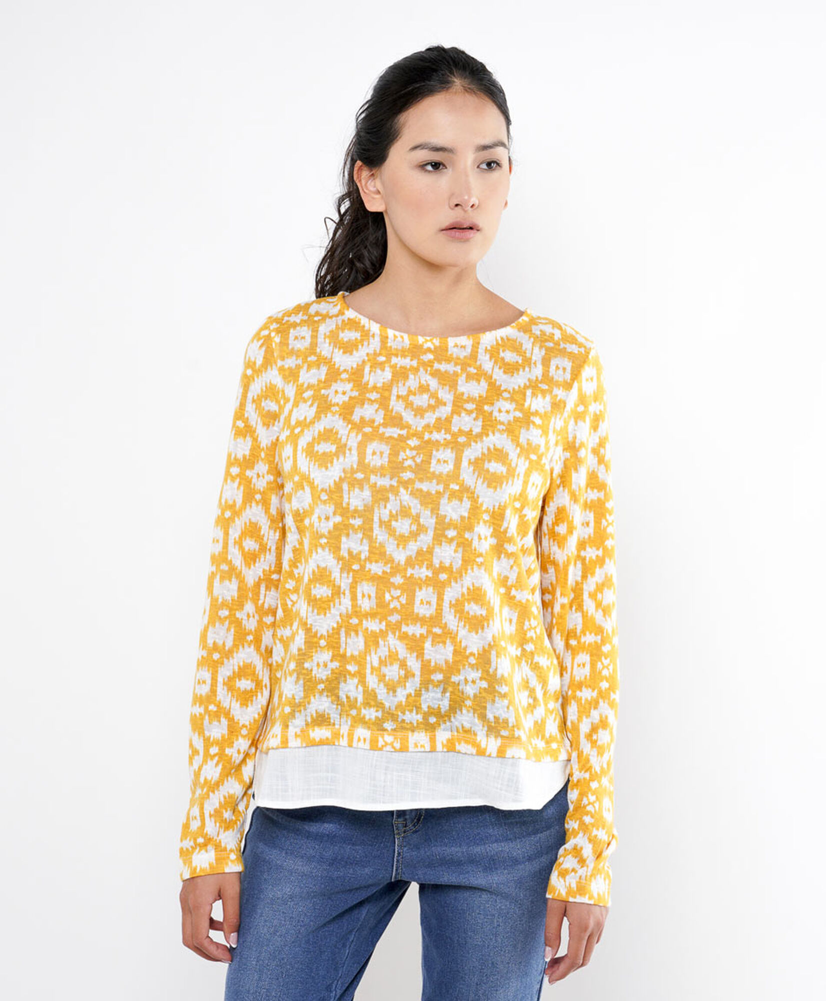 Polera mujer print mix Polera mujer print mix