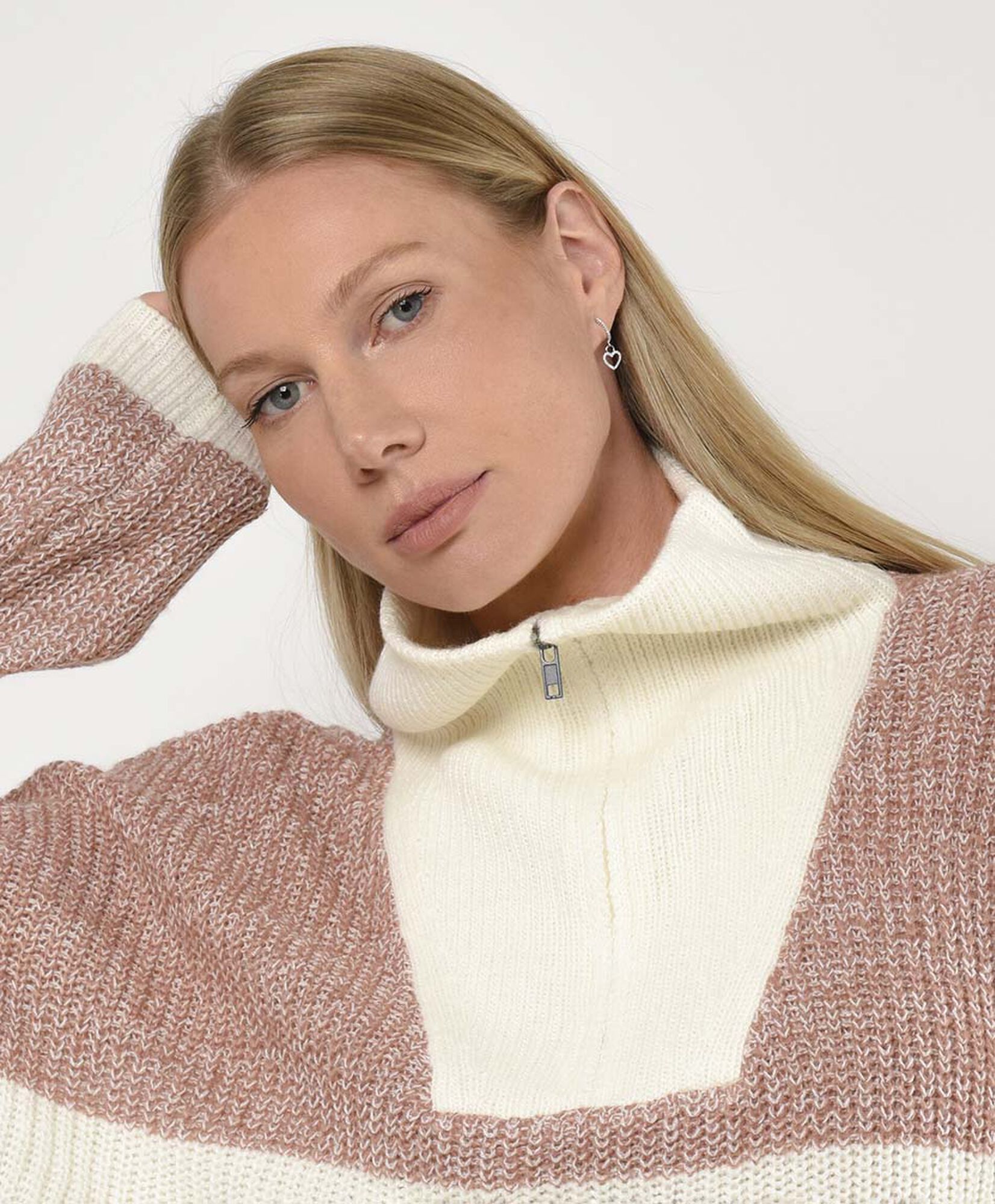 Sweater mujer cierre rayas Sweater mujer cierre rayas