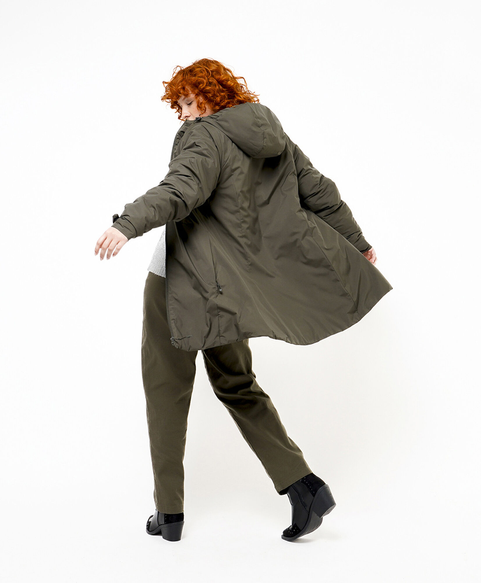 Parka mujer larga lisa verde Parka mujer larga lisa verde