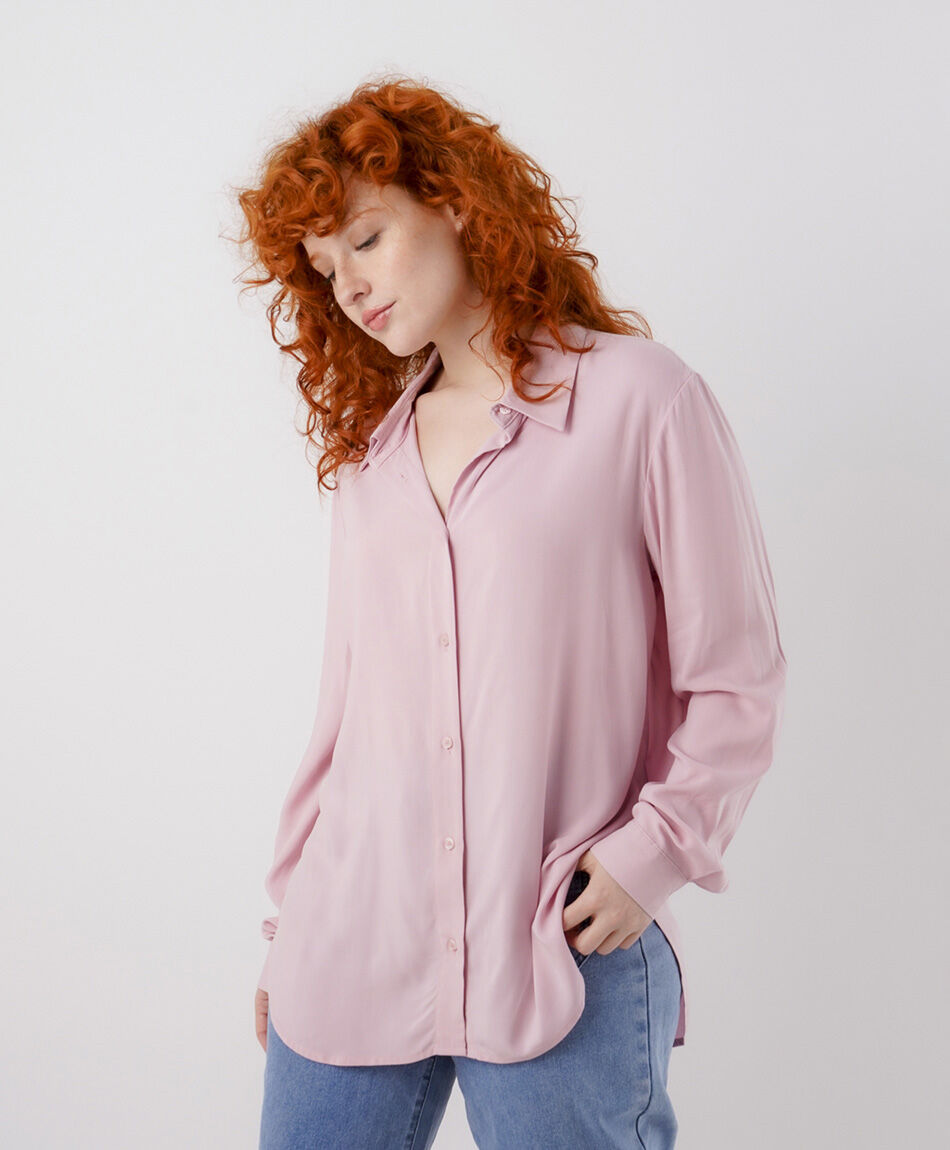 Blusa mujer camisera rosada