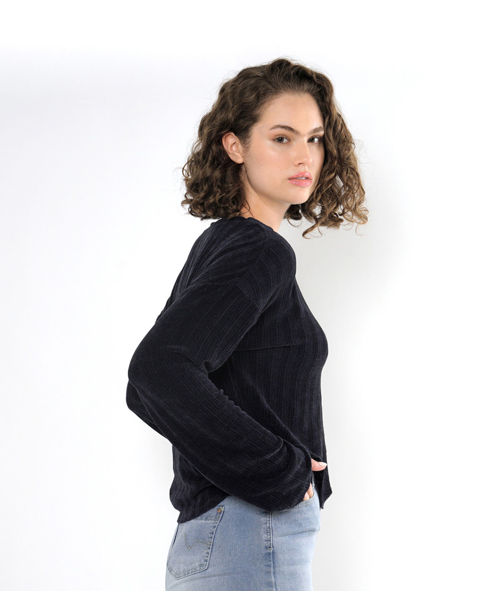Sweater mujer suave azul oscuro Sweater mujer suave azul oscuro