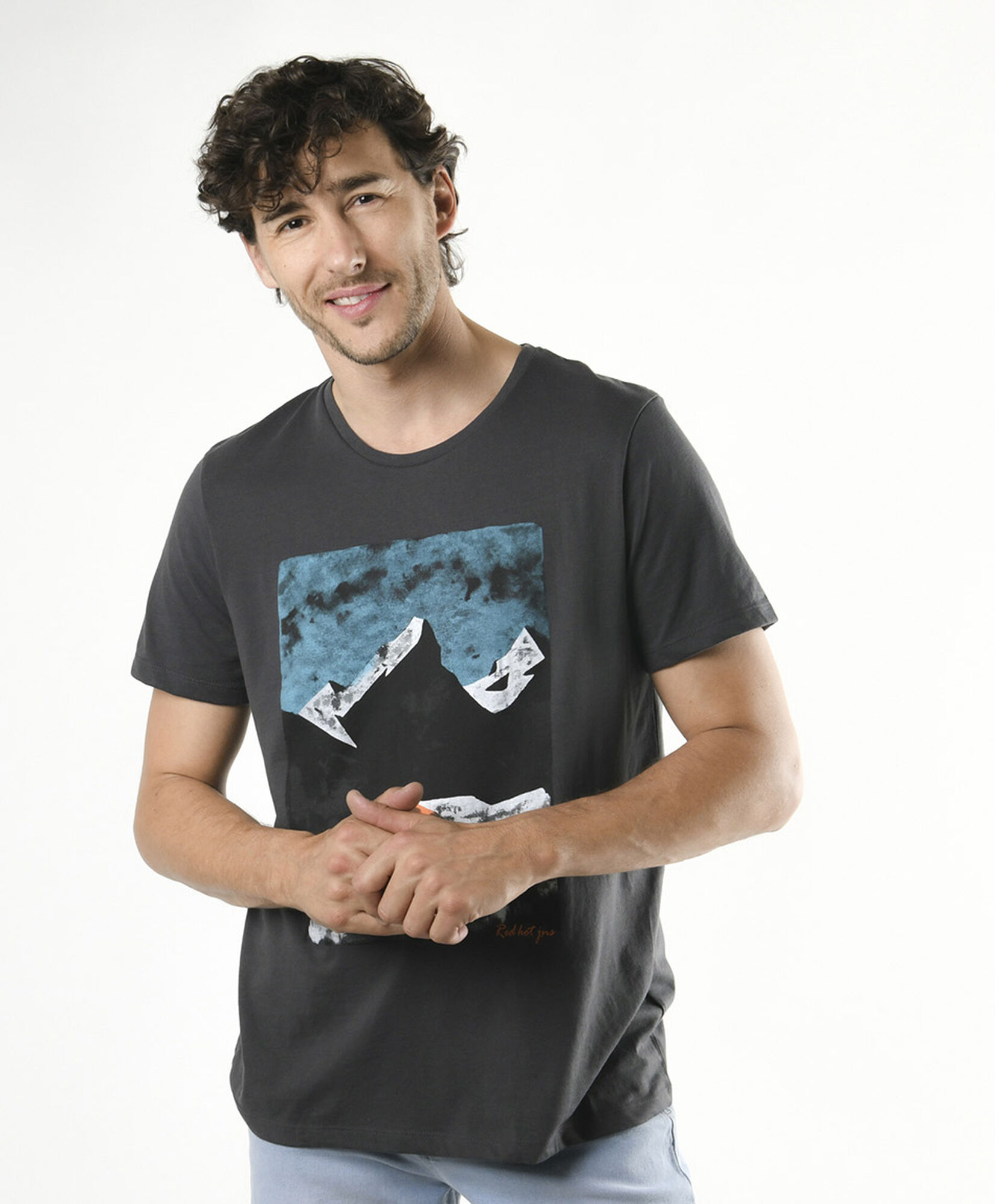 Polera hombre estampada montaña Polera hombre estampada montaña