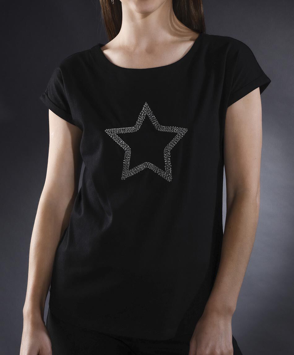 Polera manga corta cuello redondo