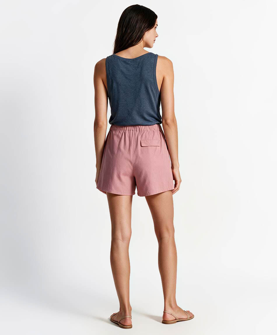Short mujer rosado lino