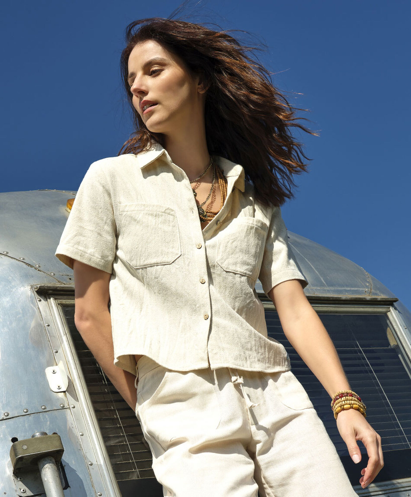 Blusa mujer bolsillo lino Blusa mujer bolsillo lino