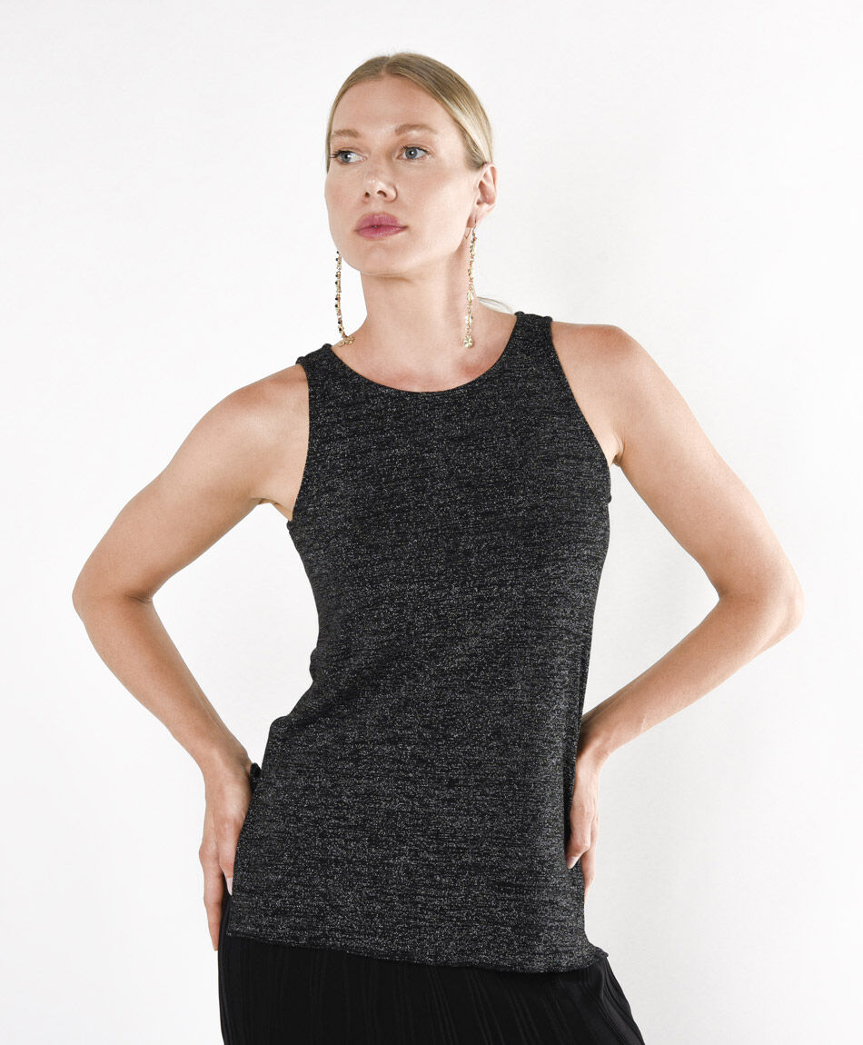 Polera mujer jacquard brillos