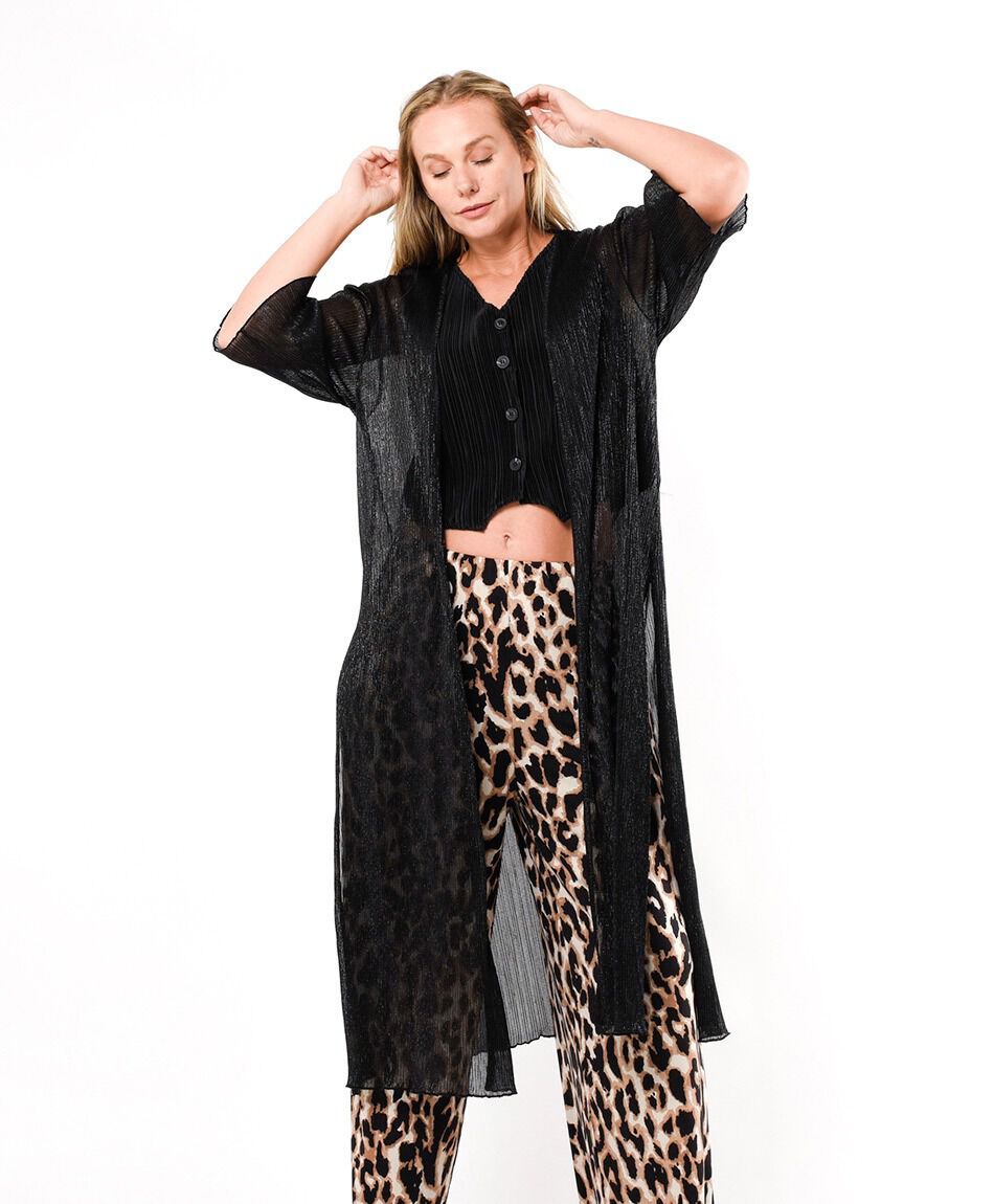 Kimono mujer brillante largo