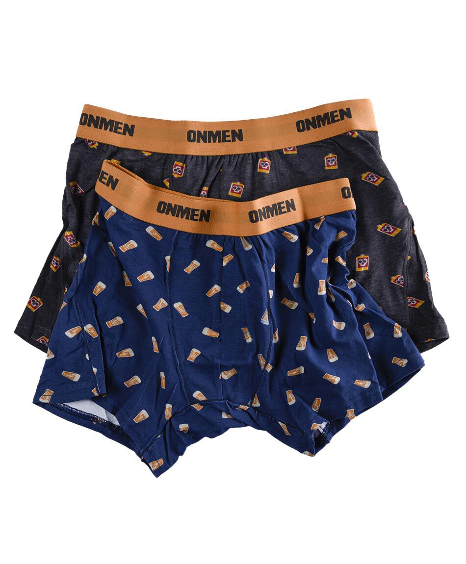 B&oacute;xer azul y gris 2 piezas