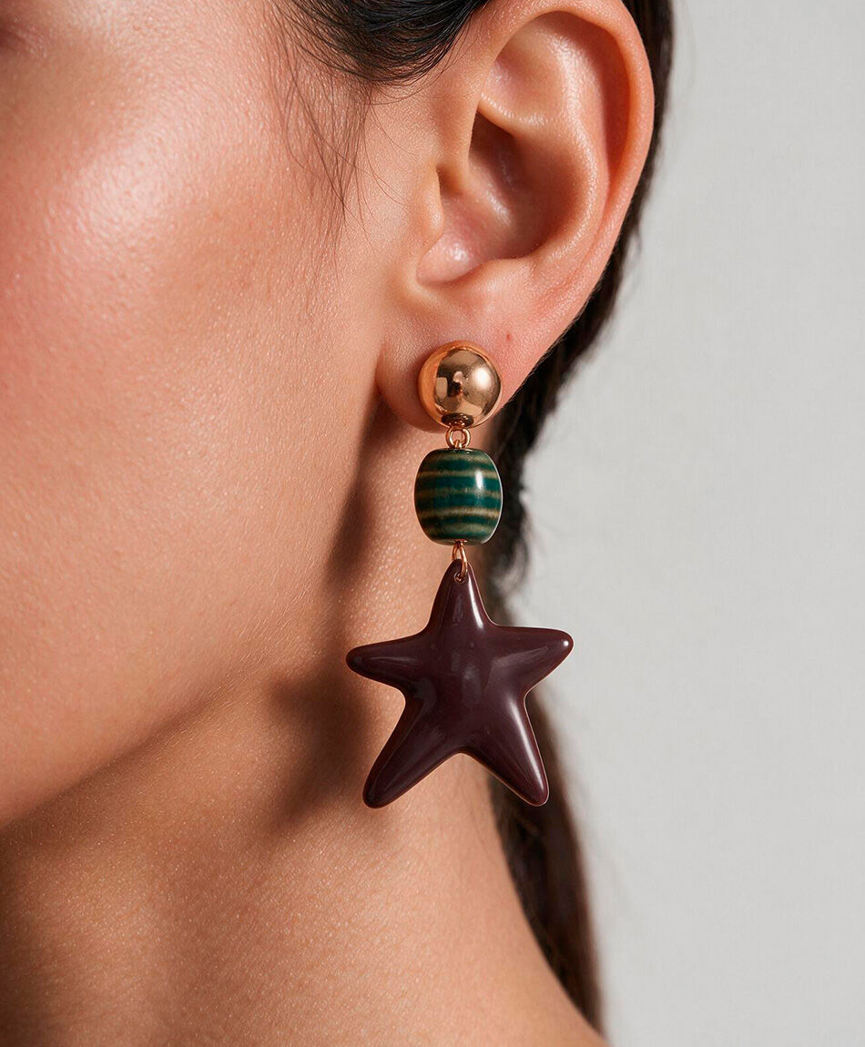 Aros mujer estrellas de mar color