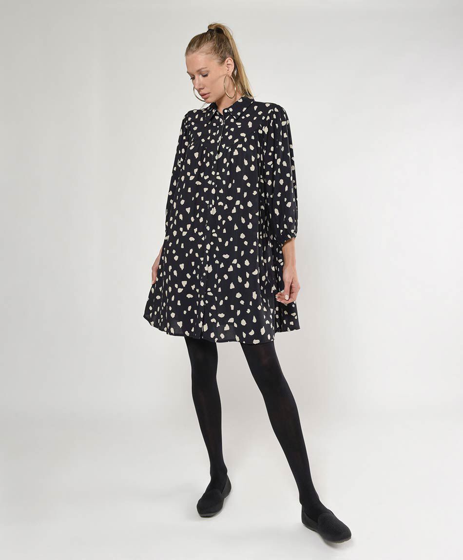 Vestido corto mujer oversize manchitas