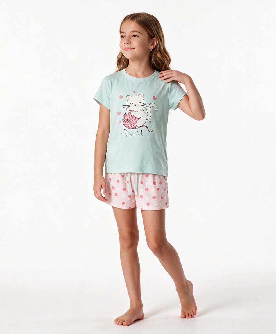 Pijama ni&ntilde;a gatito