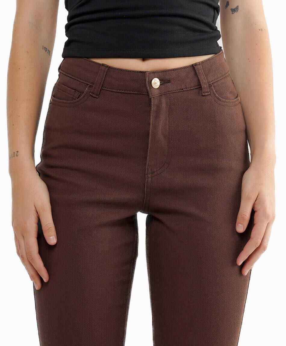 Jeans mujer chocolate flare