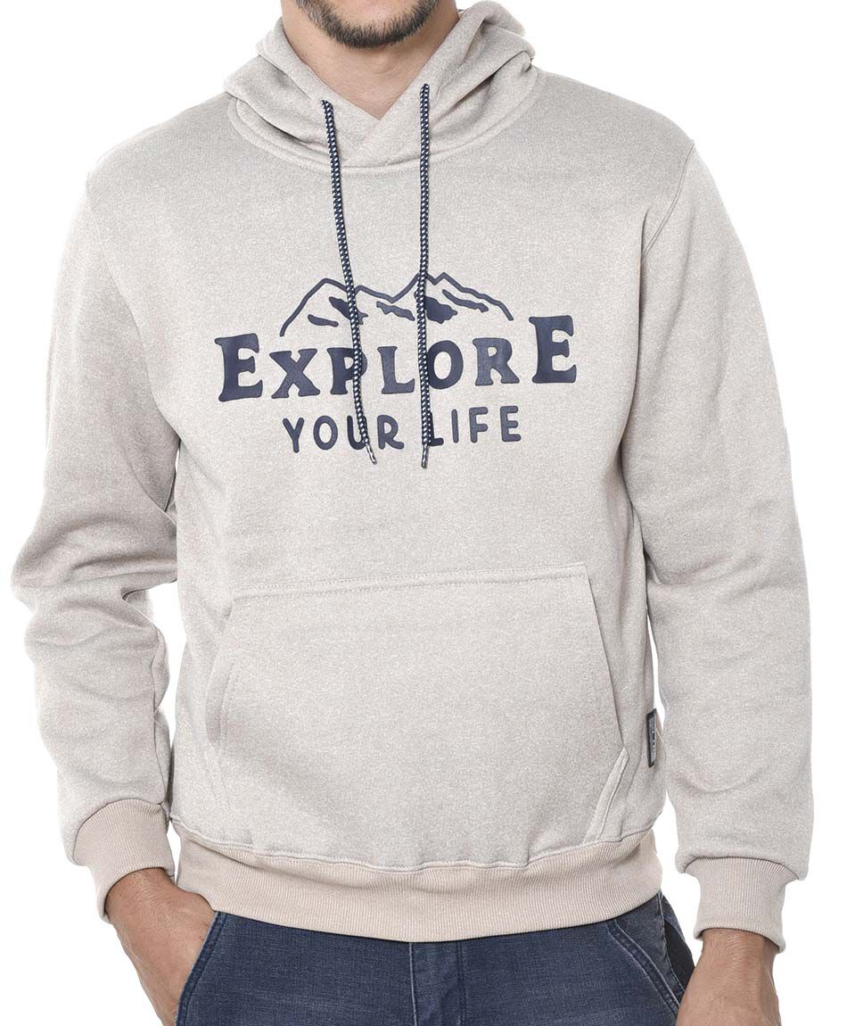 Poleron capucha print