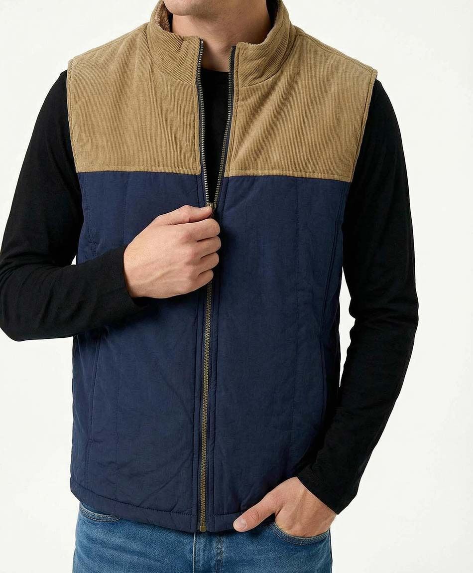 Parka hombre sin mangas bicolor